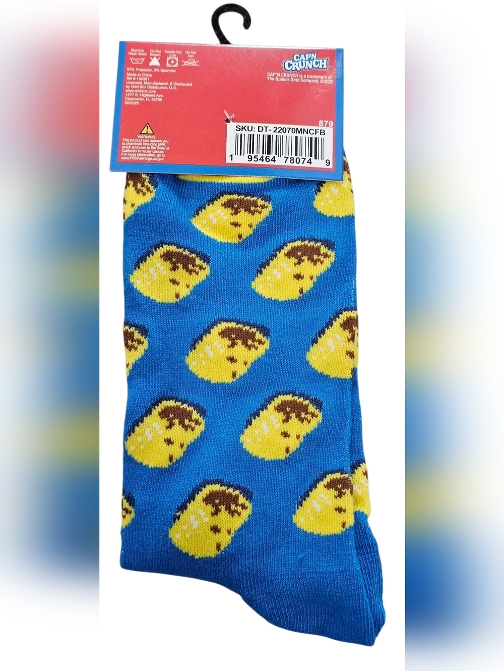 Novelty Men's Crew Socks, Frosted Flakes And Cap'n Crunch, Size 6-12, New - Picture 6 of 6